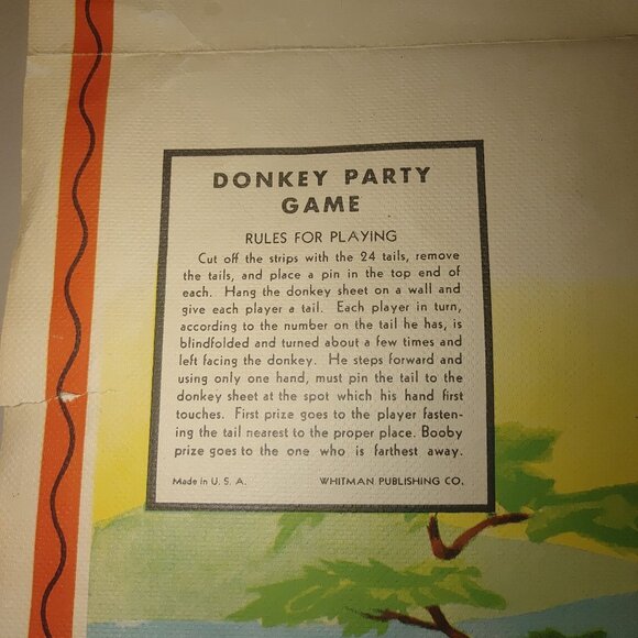Vintage 1969 Whitman Come To My Birthday Party Book Donkey Party Game - Picture 2 of 16